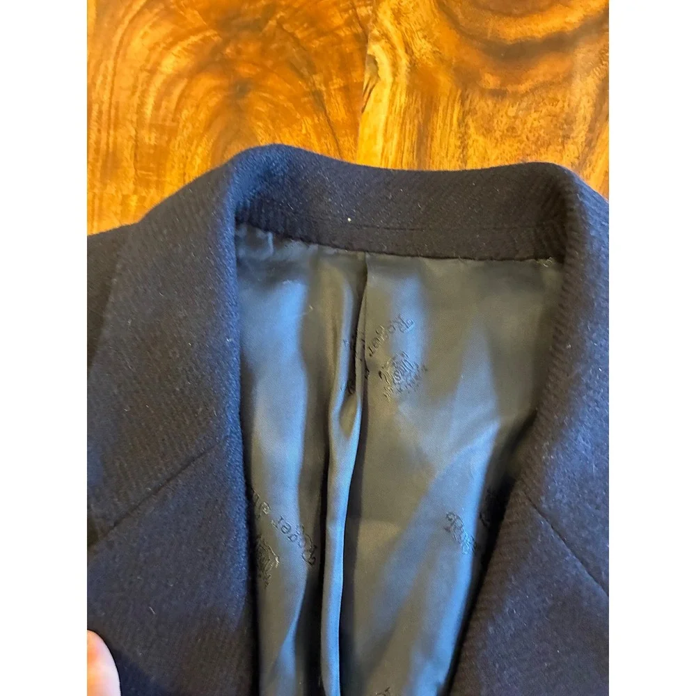 Roger Stuart Couture Collection Navy Blue 100% Cashmere Blazer Sport Coat 43R